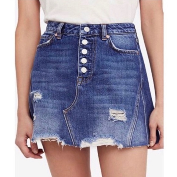 Free People Denim Skirt - Picture 1 of 6